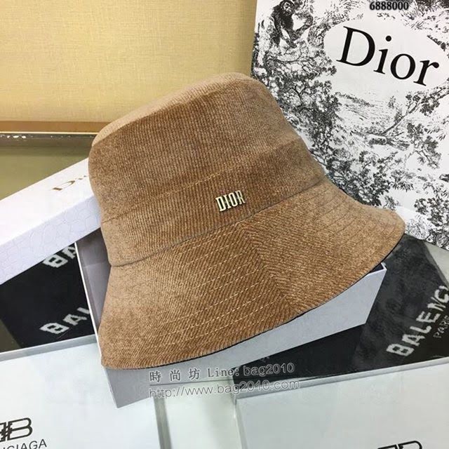Dior女士帽子 迪奧燈芯絨雙面漁夫帽  mm1147